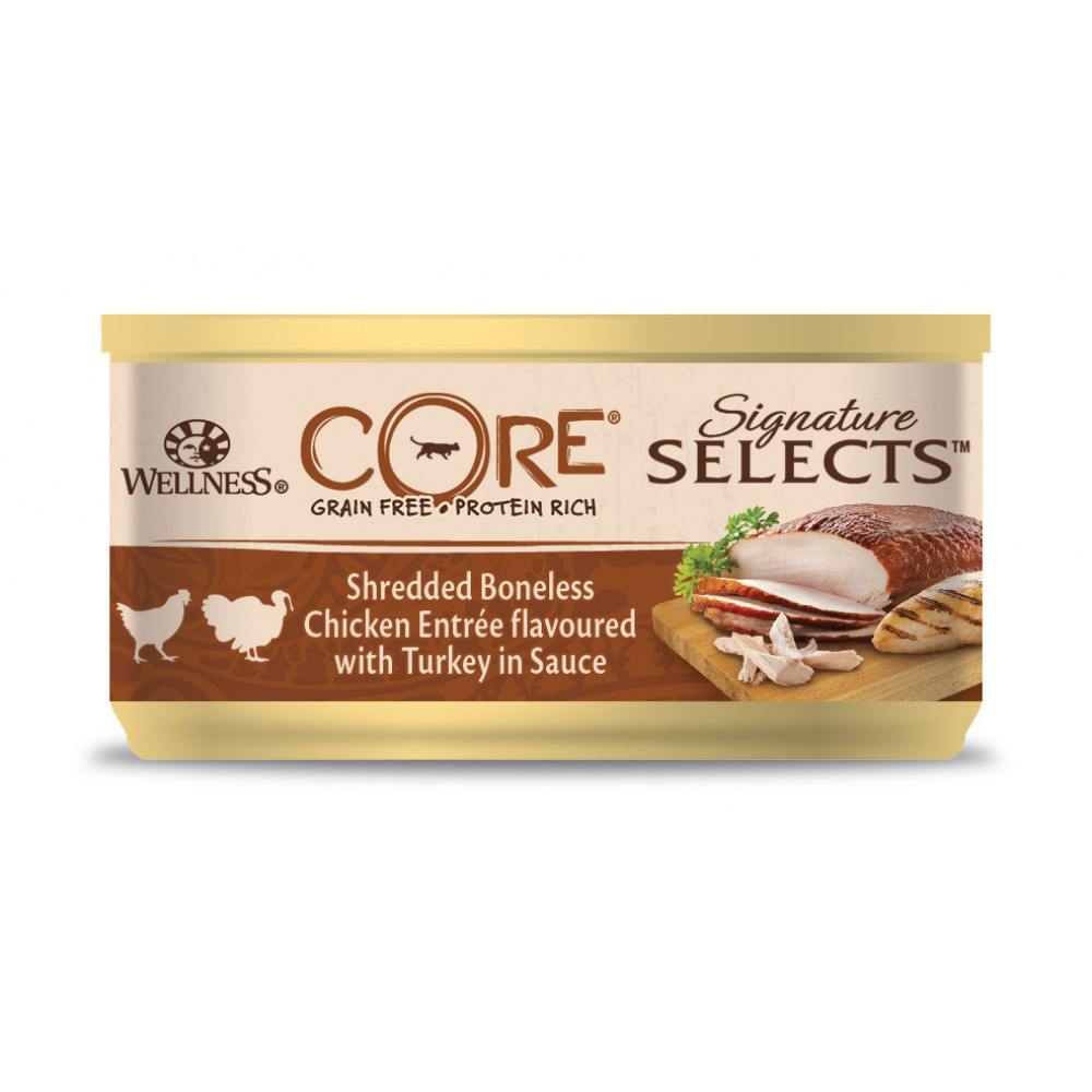 Konz.Wellness Core Cat Sign.Selec. Kureci kousky s krutou v omacce 79g