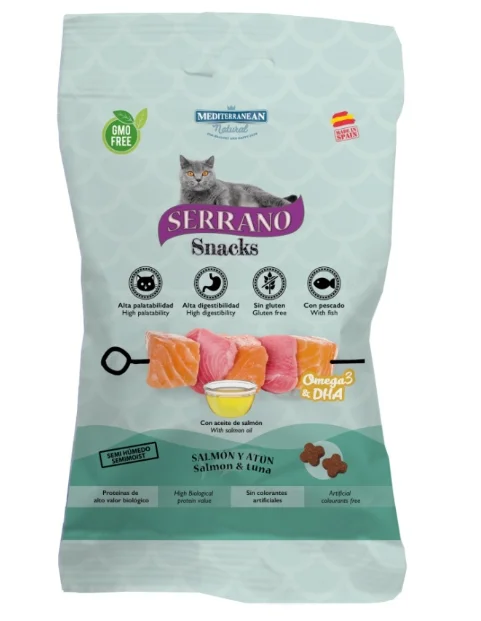 Serrano Snack Cat Omega 3 DHA Salmon 50g