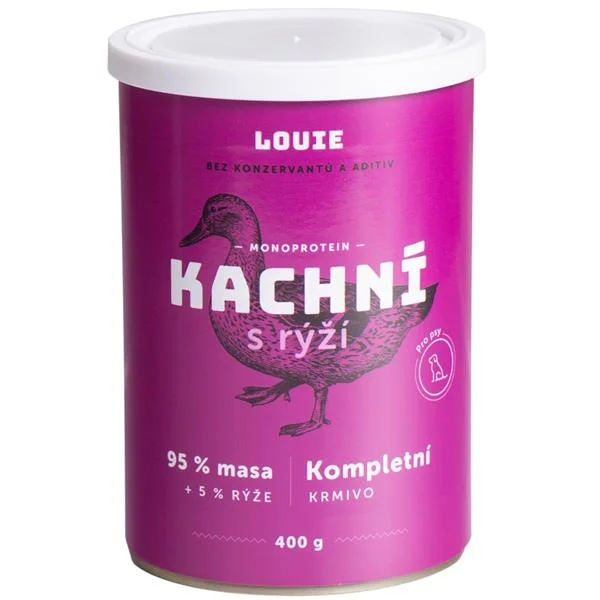 Louie konz. pro psy kachní s rýží 400 g 