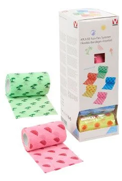 KRUUSE Obinadlo elast. Fun-Flex 10cmx4,5m, Summer mix 10ks