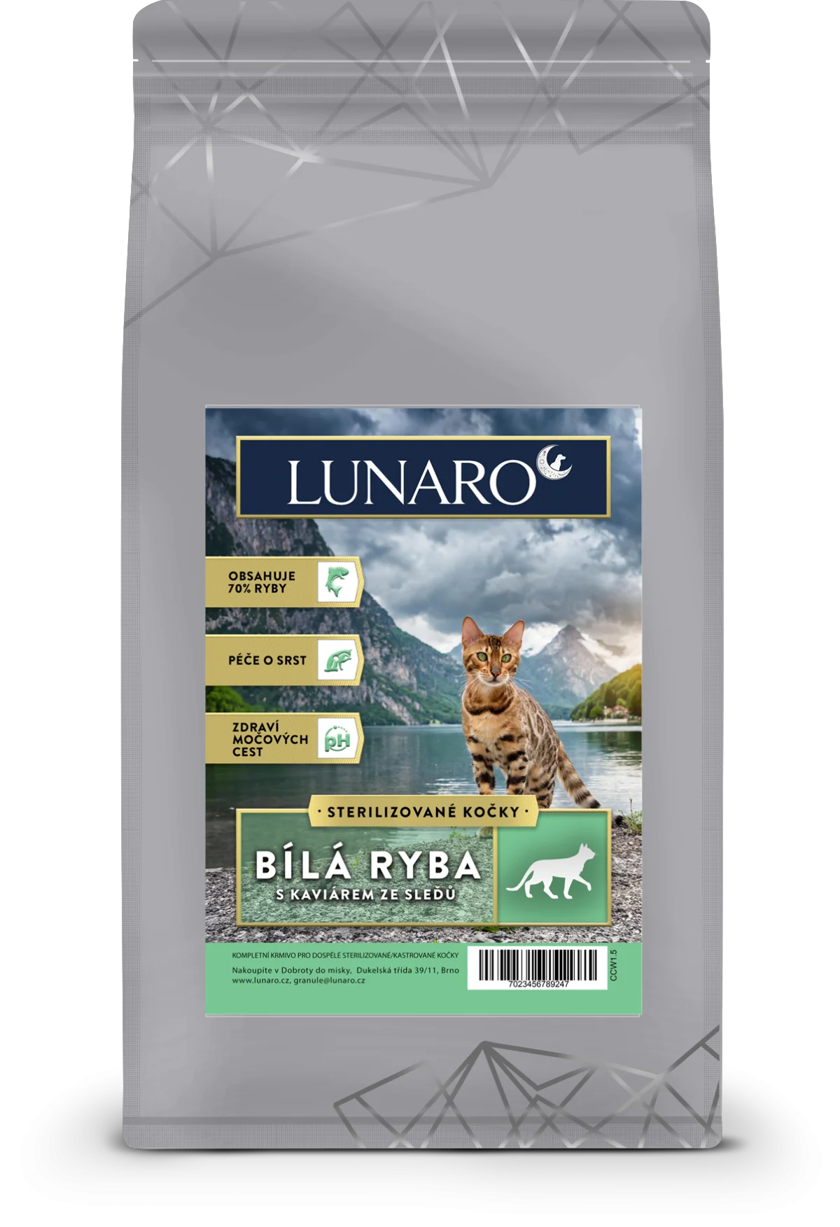 Lunaro Cat Snowish Adult Steril 5kg - bílá ryba s bramborem