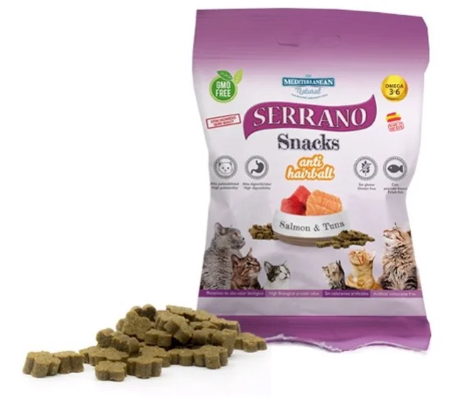 Serrano Snack Cat AntiHairball Salmon & Tuna 50g