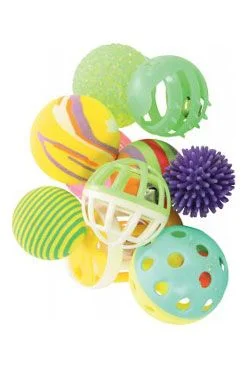 Hračka kočka sada míčků 10ks 4cm mix barev Zolux  1 ks