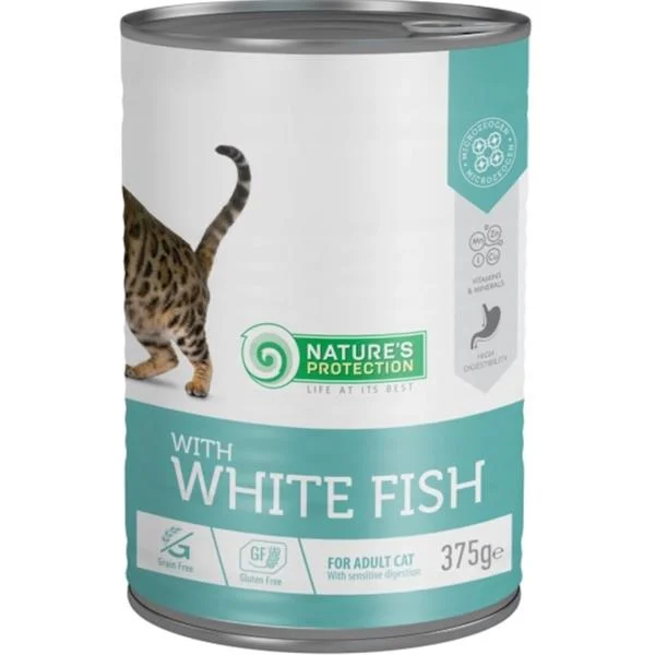 Nature's Protection Cat konz. Adult bílá ryba 375 g