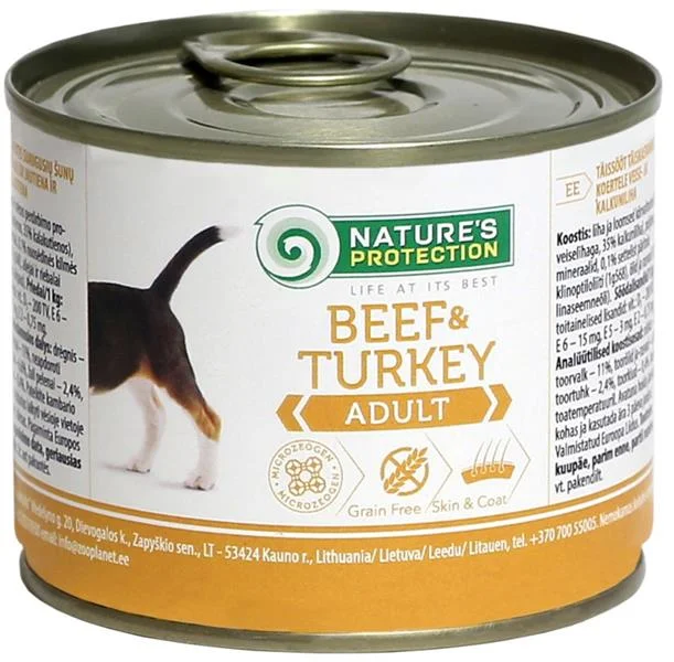 Nature's Protection Dog konz.Adult hovězí/krůta 200 g