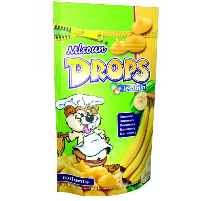 Mlsoun drops banánový - pochoutka pro hlodavce, 75g