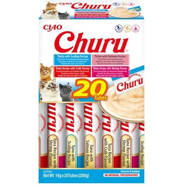 Churu Cat BOX Tuna Seafood Variety Churu Cat BOX Tuna Seafood Variety 20x40g