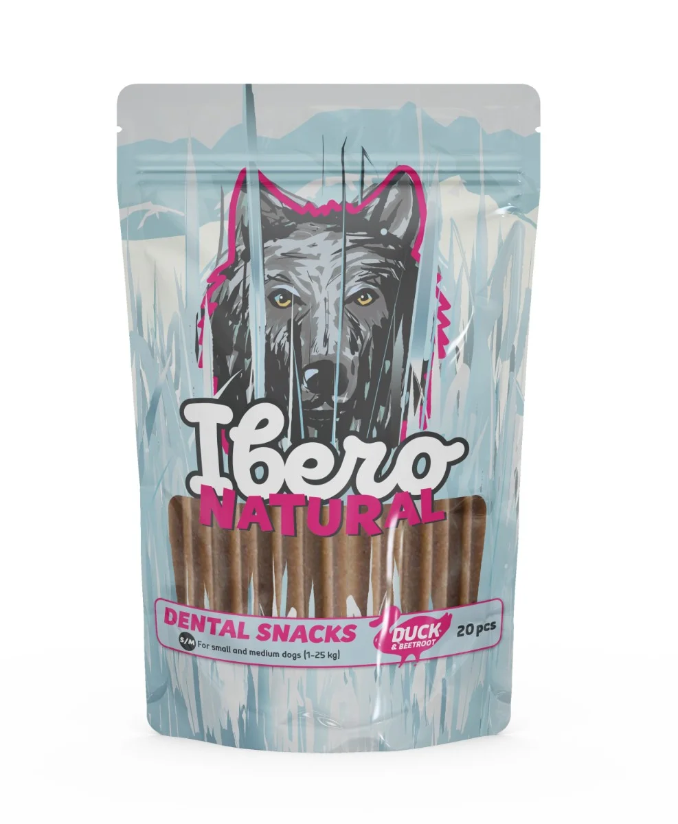 Ibero Cold Pressed Dental Snack Kachna/Řepa - S/M (20ks)