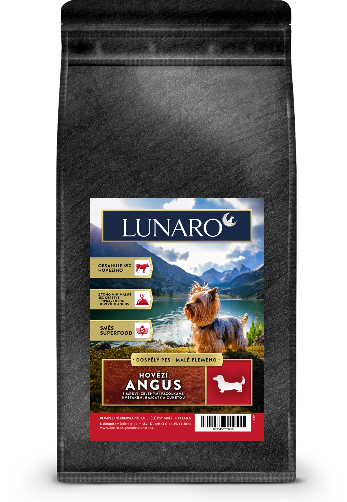 Lunaro Meadow Angus Adult small breed 6kg - Hovězí Angus s batáty
