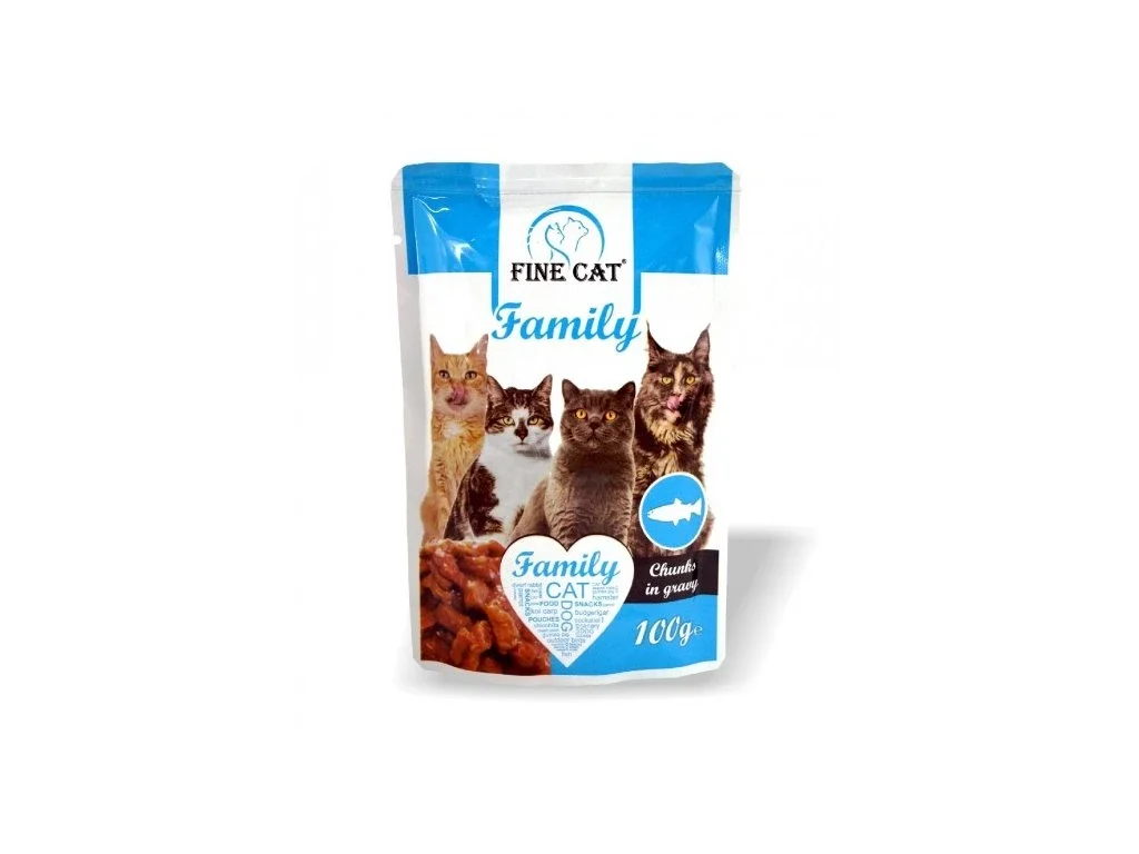 Fine Cat FINE CAT Family kapsičky pro kočky s RYBOU v omáčce 100g
