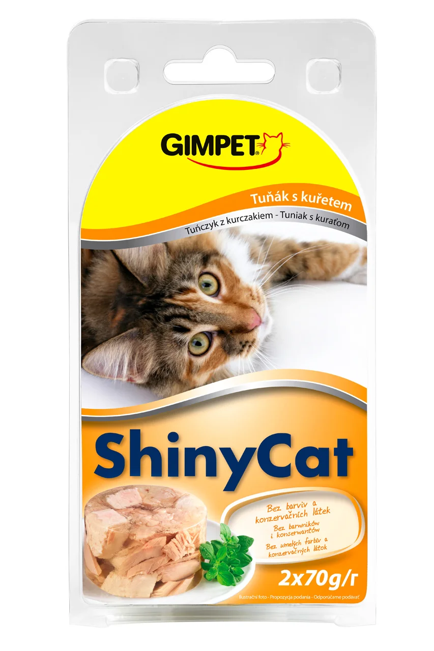 Gimpet ShinyCat tuňák kuřecí 2x70g