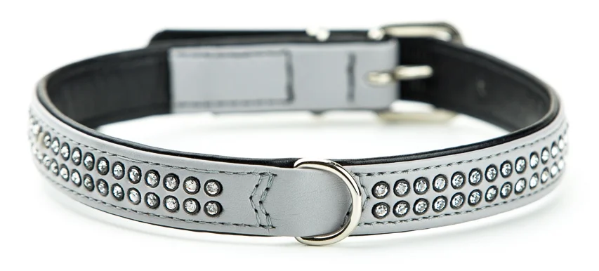 Nobby Crystal obojek se Swarovski krystaly M-L 52cm šedá