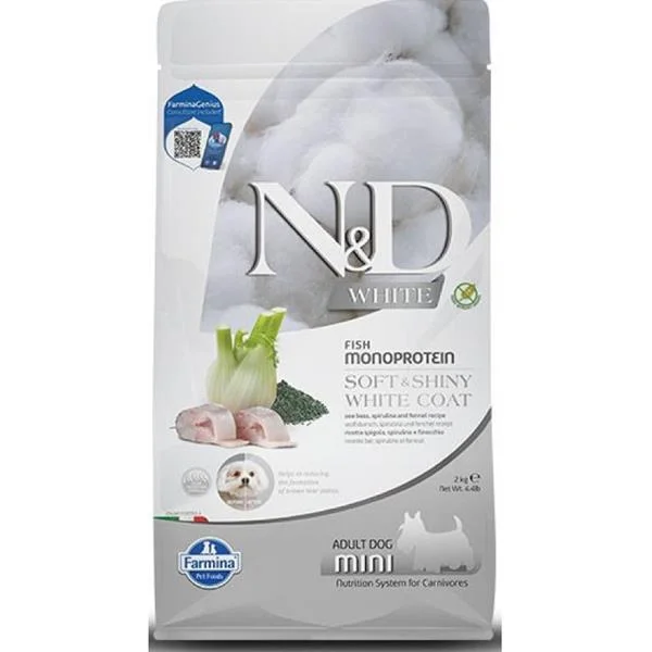 N&D WHITE DOG Adult Mini Sea Bass&Spirulina&Fenn 2 kg
