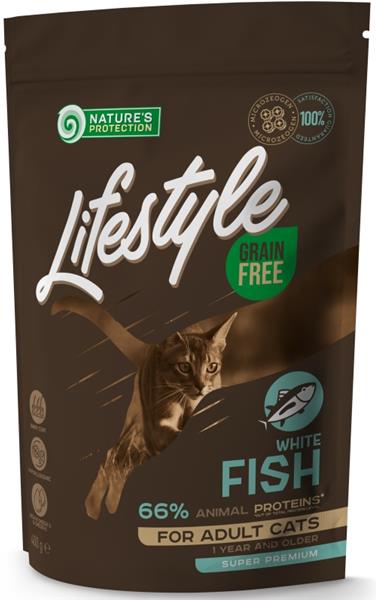 Nature’s Protection Cat Dry LifeStyle GF Adult White Fish 400 g
