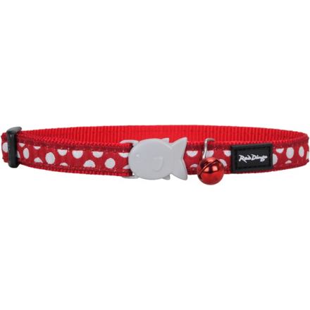 RedDingo Obojek White Spots 12mm/20 až 32cm - Červený