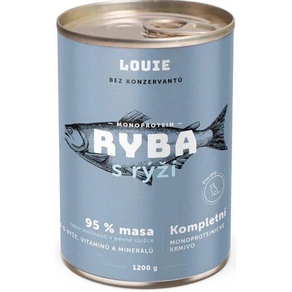 Louie konz. pro psy ryba s kuřecím a rýží 1200 g