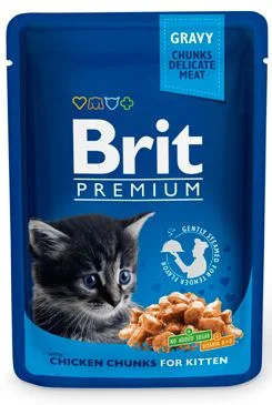 Brit Premium Cat kapsa Chicken Chunks for Kitten 100 g - 1Ks
