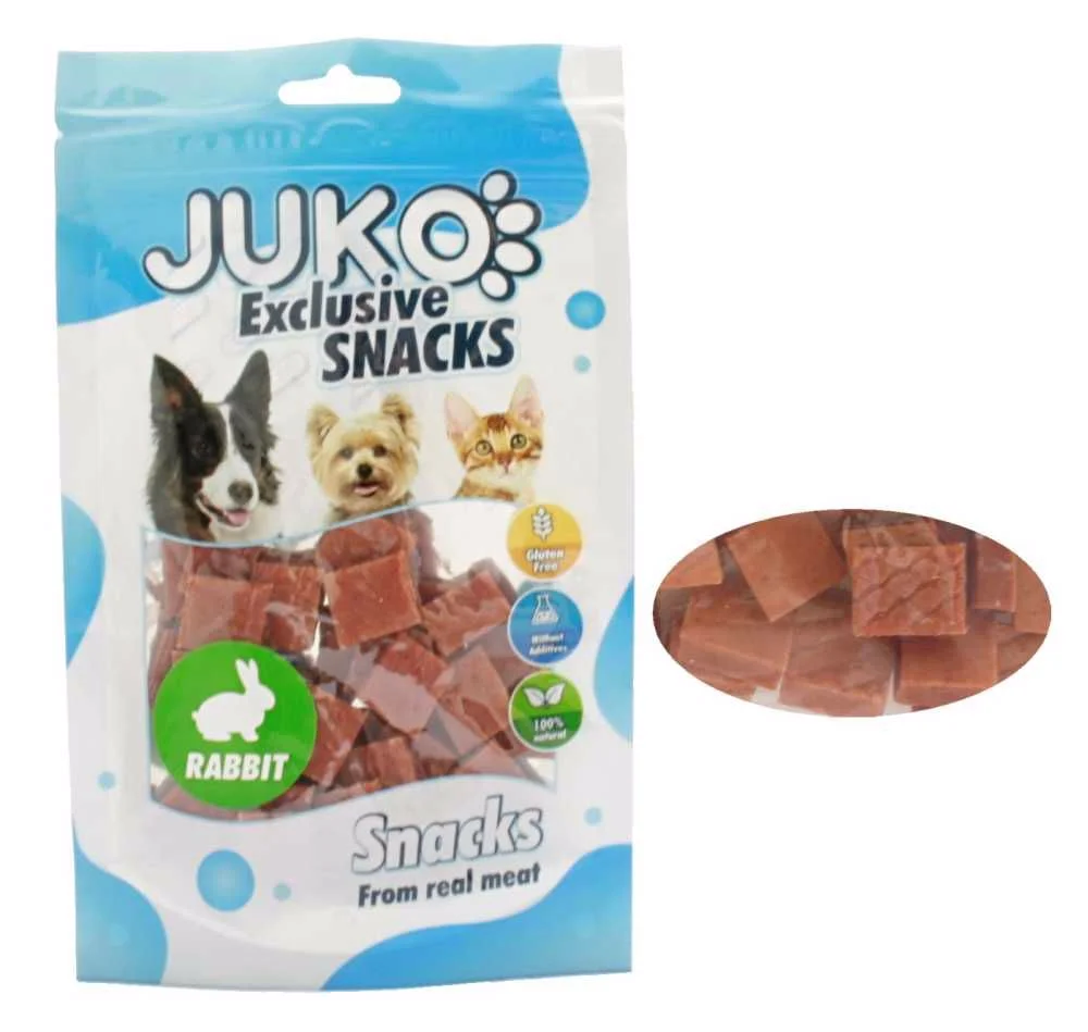 Rabbit big bites 3 x 2 cm JUKO Snacks 70g