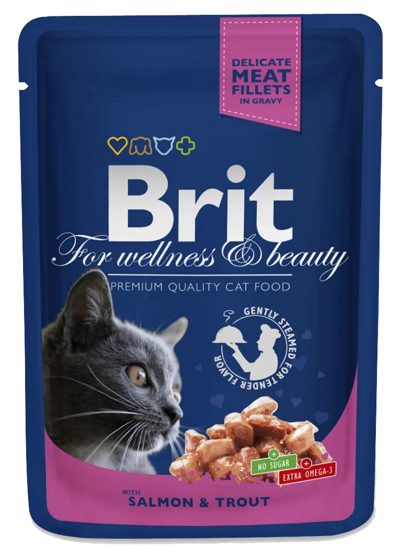 Brit Premium Cat kapsa with Salmon & Trout 100 g - 1Ks