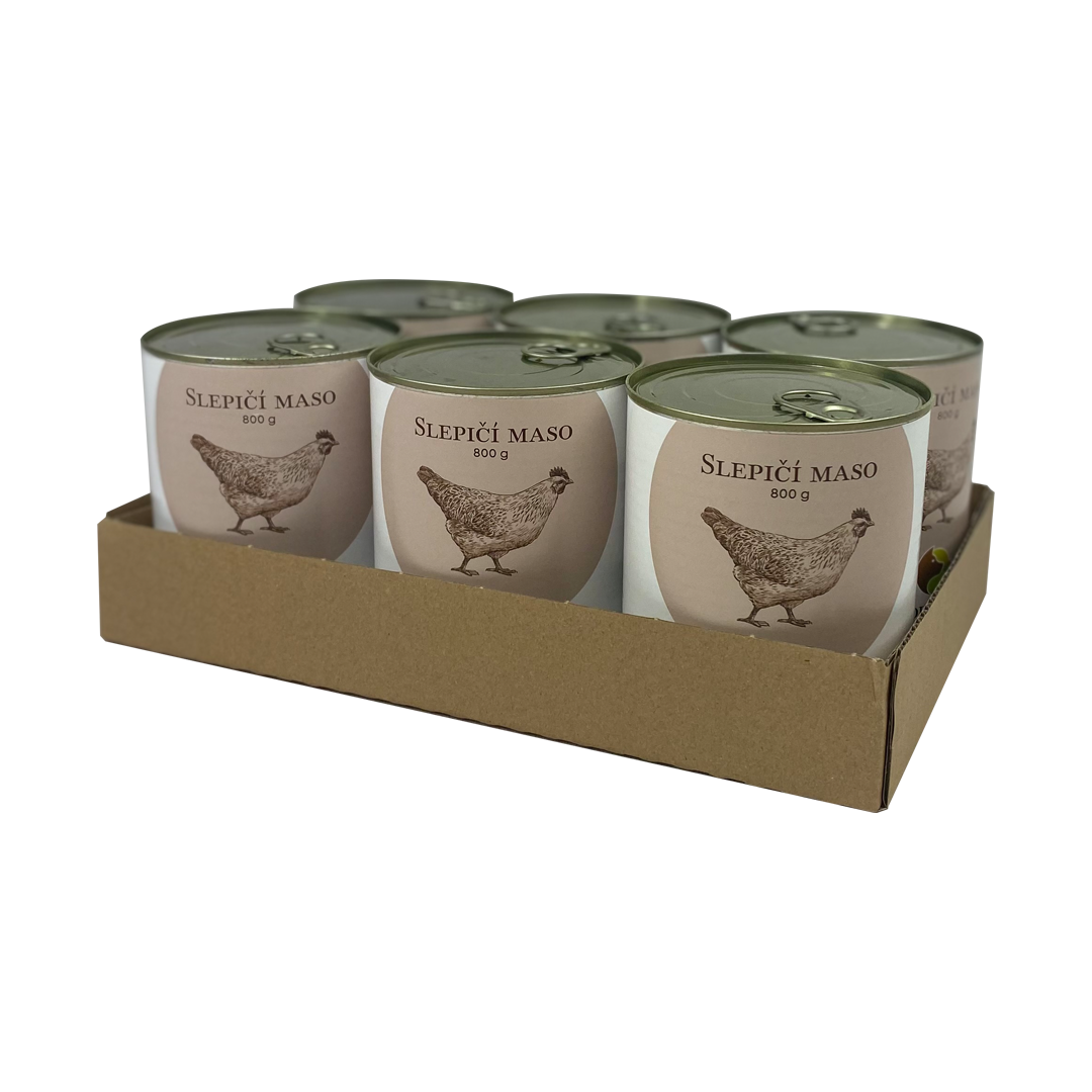 Bohemia Pet Food SIX PACK BOHEMIA Slepičí maso ve vlastní šťávě 800g