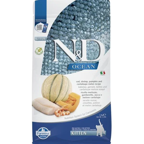 N&D OCEAN CAT Kitten Cod & Shrimp & Pumpkin&Melon 1,5 kg