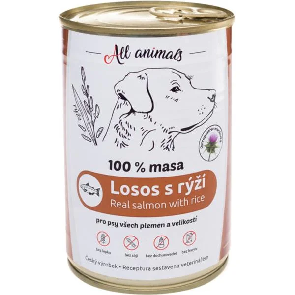 All Animals DOG losos mletý s rýží 400g