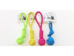 HRAČKY SALAČ Míček+válec přetahovací bavlna žlutý 30/5,5cm