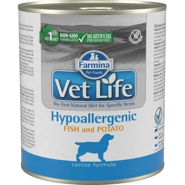 Vet Life Natural Dog konz. Hypoaller Fish&Potato 300g