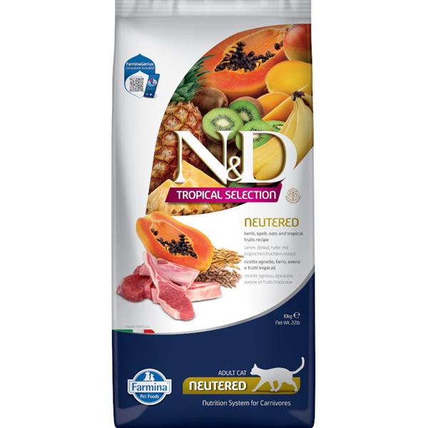N&D TROPICAL SELECTION CAT Lamb Neutered 10kg 