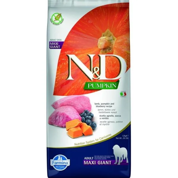 N&D Pumpkin DOG Adult Giant Lamb & Blueberry 12 kg 