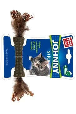 Hračka kočka GiGwi Johnny Stick Catnip s peříčky 1 ks