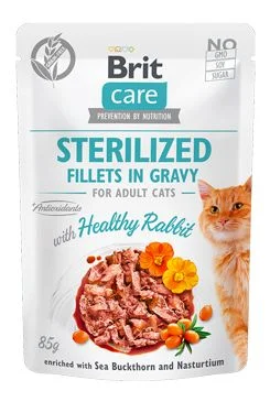 Brit Care Cat Fillets in Gravy Steril Healthy Rabbit 5x85g