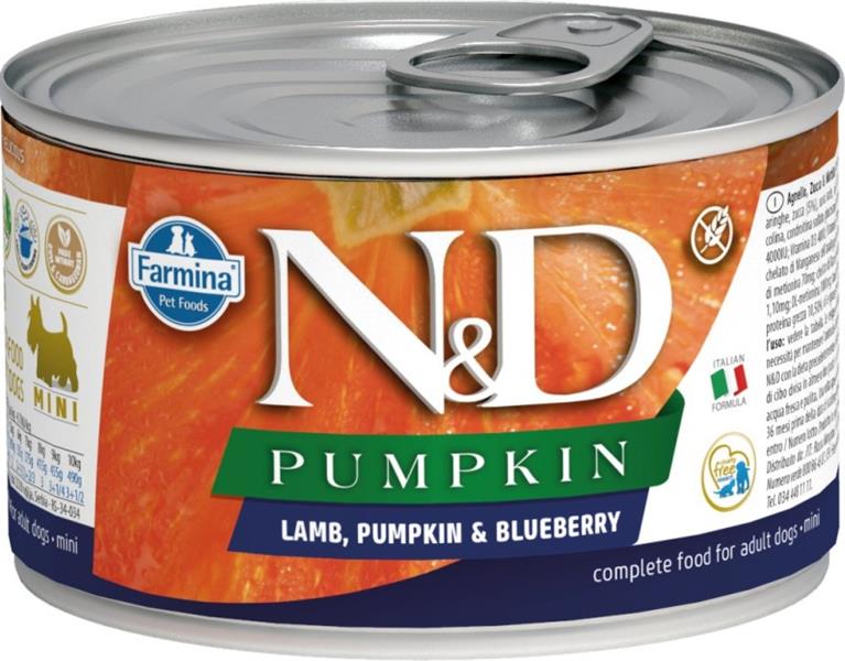 N&D DOG PUMPKIN Adult Lamb & Blueberry Mini 140 g + 1 ks  ZDARMA