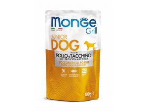 MONGE GRILL JUNIOR kapsička kuřecí s krůtou pro štěňata 100 g