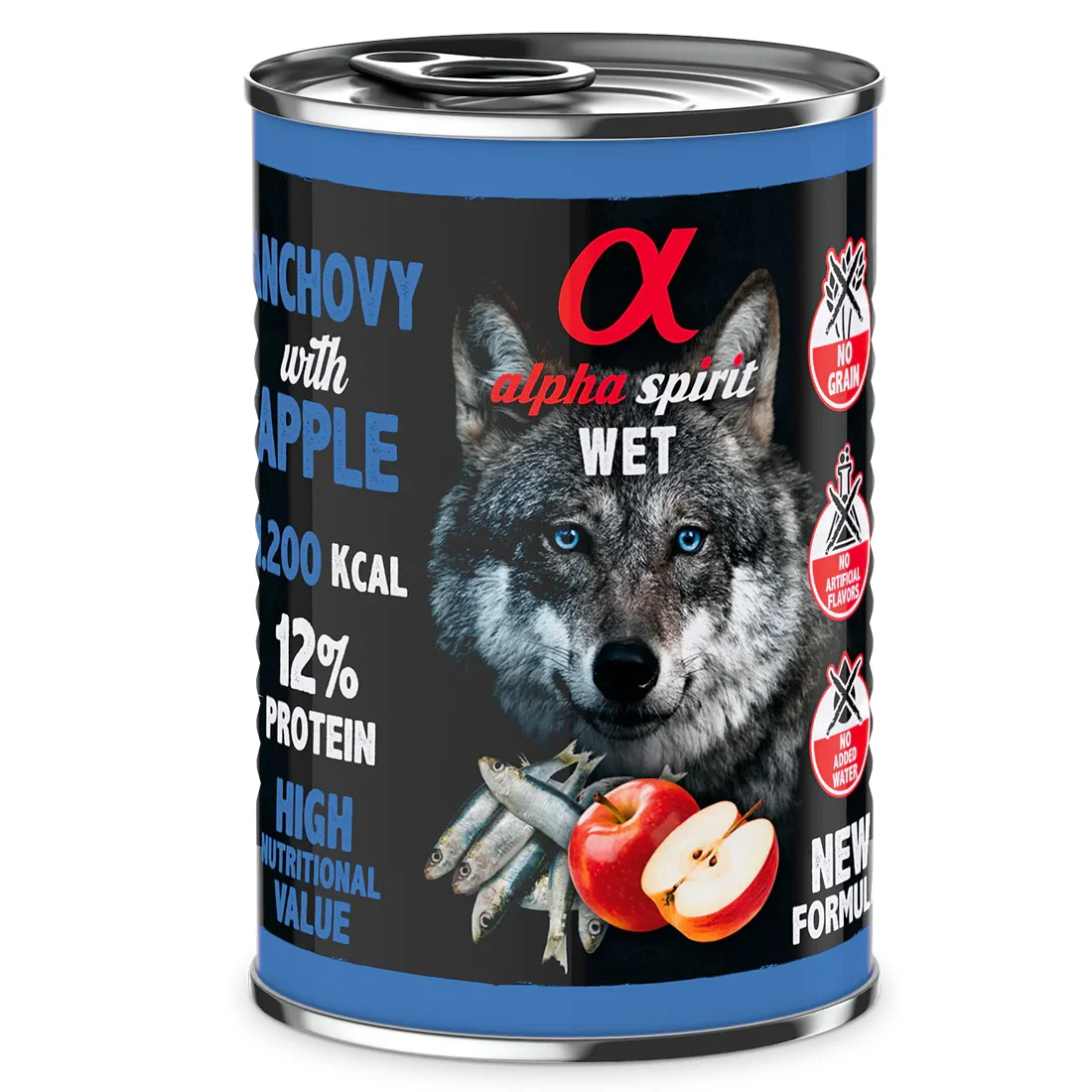 Alpha Spirit AS WET Food Anchovy with red apple 400 g