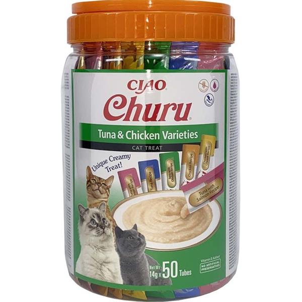 Churu cat snack tuňák & kuře multipack50x14g