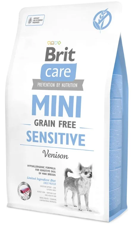 Brit Care MINI krmivo pro citlivé psy malých plemen bez obilovin se zvěřinou, 2 kg