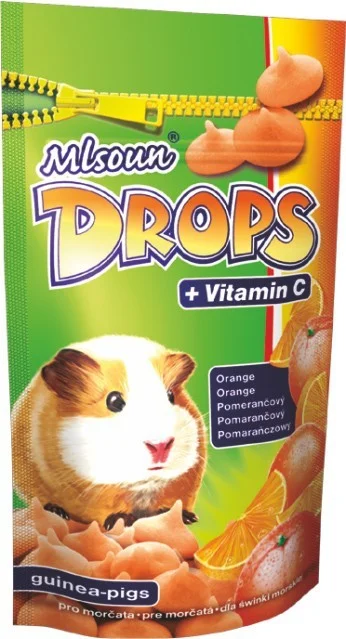 Mlsoun Drops pomerančový - pochoutka pro hlodavce, sáček, 75g