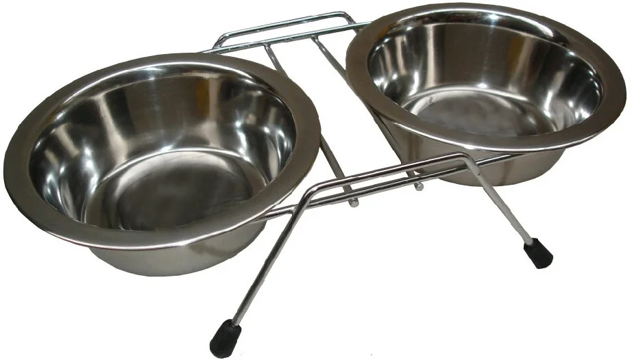 Magnum Nerezové misky dvojité ve stojánku 2x0,45l