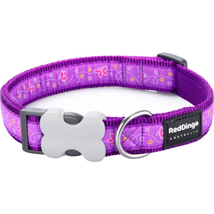 RedDingo Obojek Butterfly Purple - 2,5/41 až 63cm
