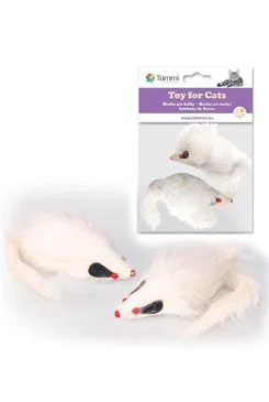 Velká myš TOMMI chrastící, 9,5cm, 2ks v sáčku - hračky pro kočky