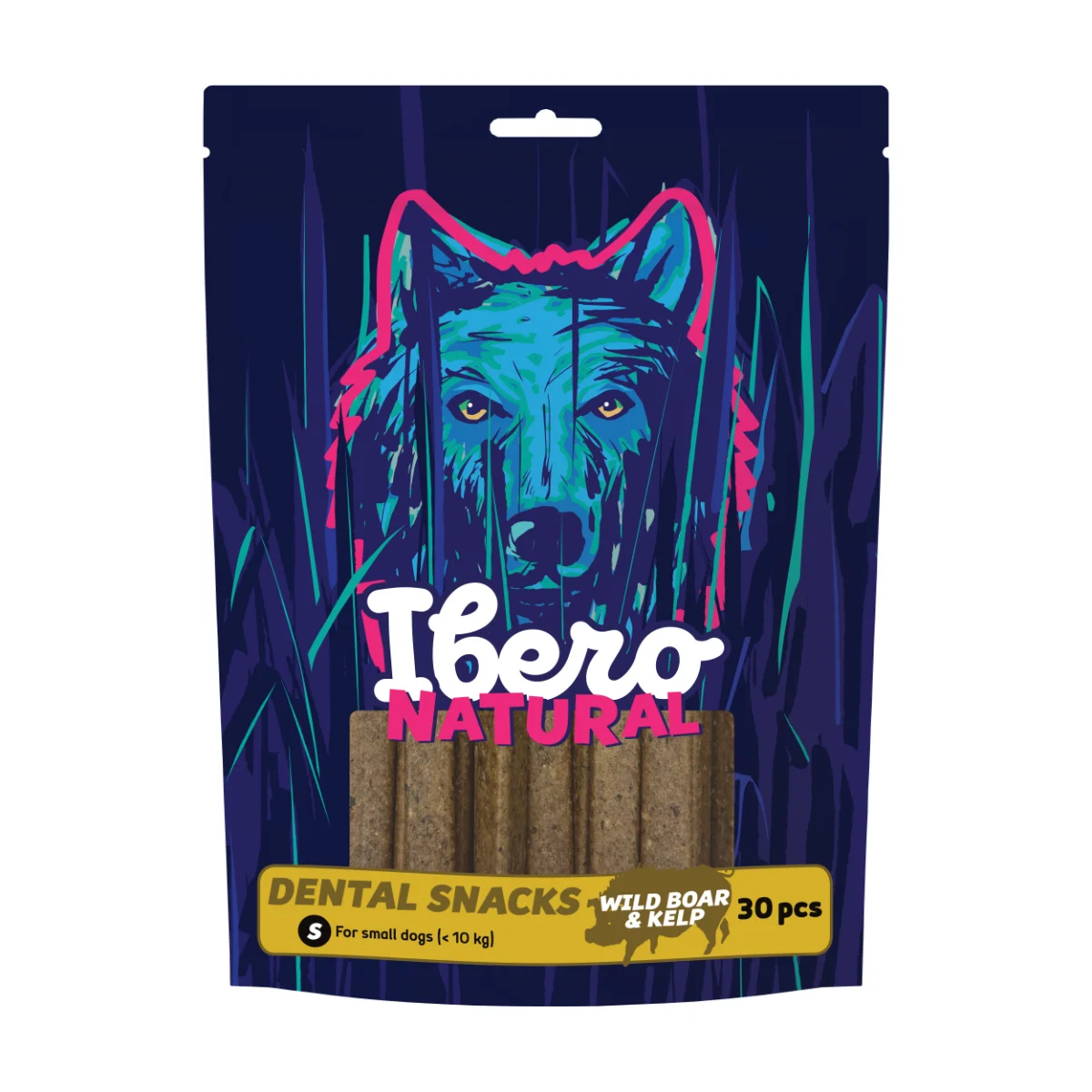 Ibero Natural Dental Snack Divočák/Mořská řasa - 3x S (30ks)