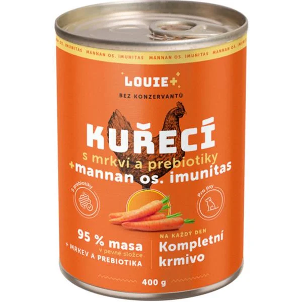 Louie konz.pro psy kuřecí, mrkev, prebiotika 400g