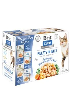 Brit Care Cat Kapsička pro kočky filety v želé MULTIPACK 4x3 ks, 1020 g