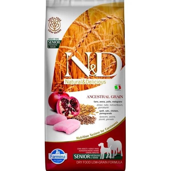 N&D LG DOG Senior Chicken&Pomegr 12 kg M/L 