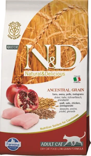 N&D ANCESTRAL GRAIN Cat LG Chicken, Spelt, Oats and Pomegranate Adult 1,5 kg