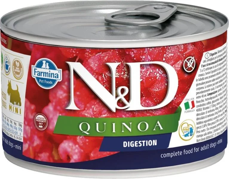 N&D DOG QUINOA Digestion Lamb & Fennel Mini 140 g + 1 ks  ZDARMA
