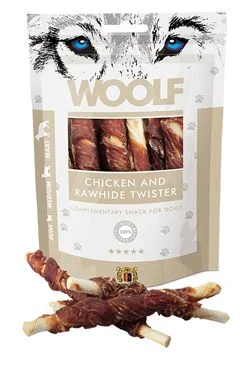 WOOLF pochoutka chicken and rawhide twister  100g