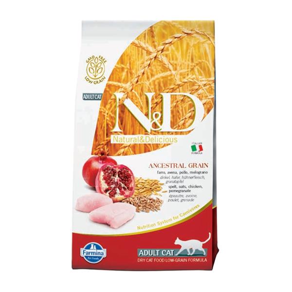 N&D ANCESTRAL GRAIN Cat LG Chicken, Spelt, Oats and Pomegranate Adult 10 kg