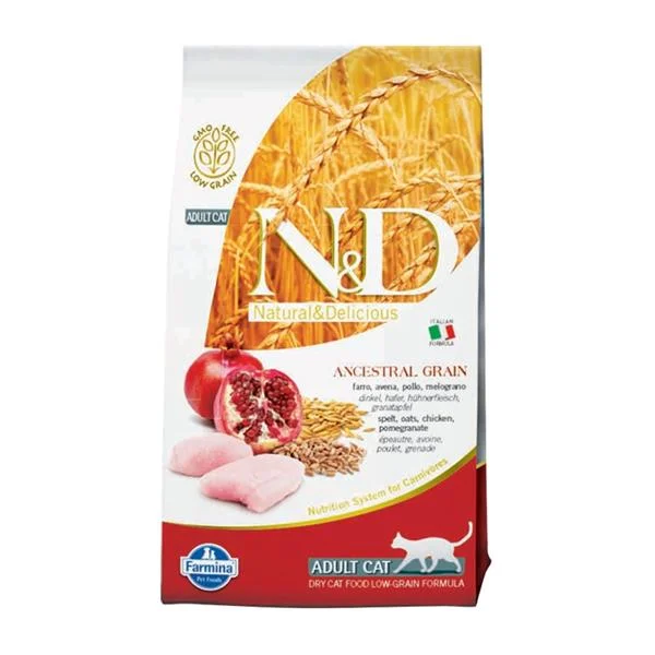 N&D Low Grain CAT Adult Chicken & Pomegranate 10kg